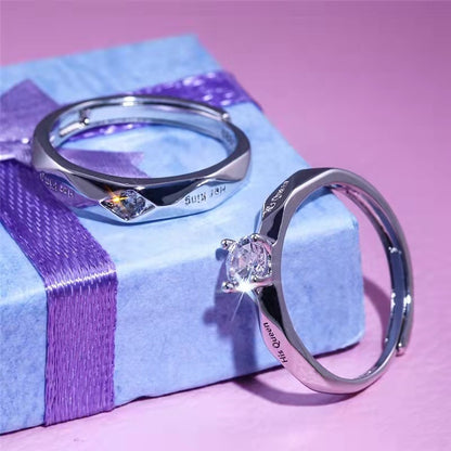 Pareja Anillos Boca abierta Chapado en oro blanco Hombres y mujeres