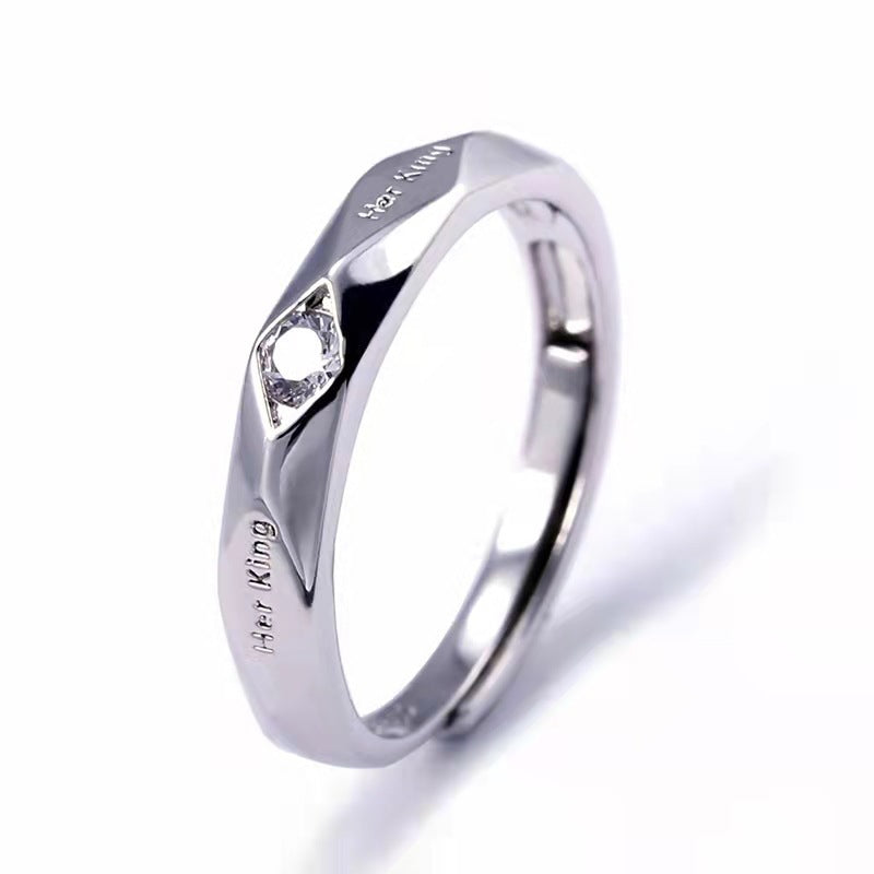 Pareja Anillos Boca abierta Chapado en oro blanco Hombres y mujeres