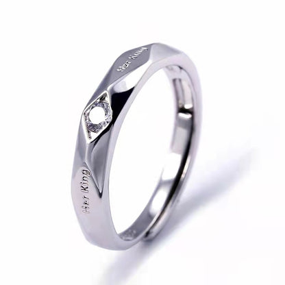 Pareja Anillos Boca abierta Chapado en oro blanco Hombres y mujeres