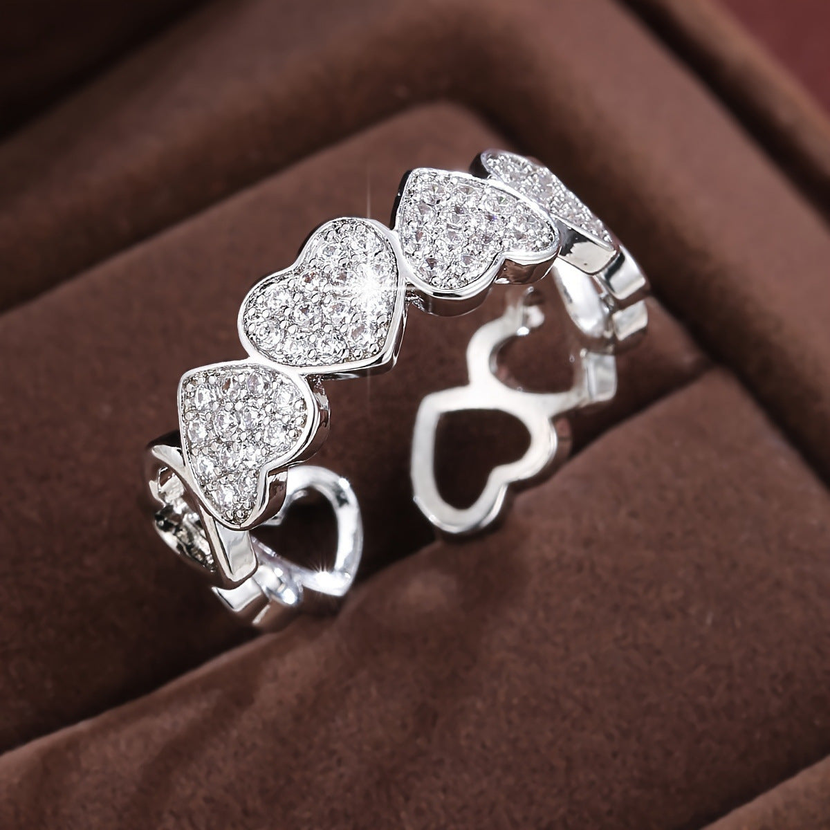 Anillo personalizado de apertura de parejas de dedo pequeño de amor de moda europea y americana