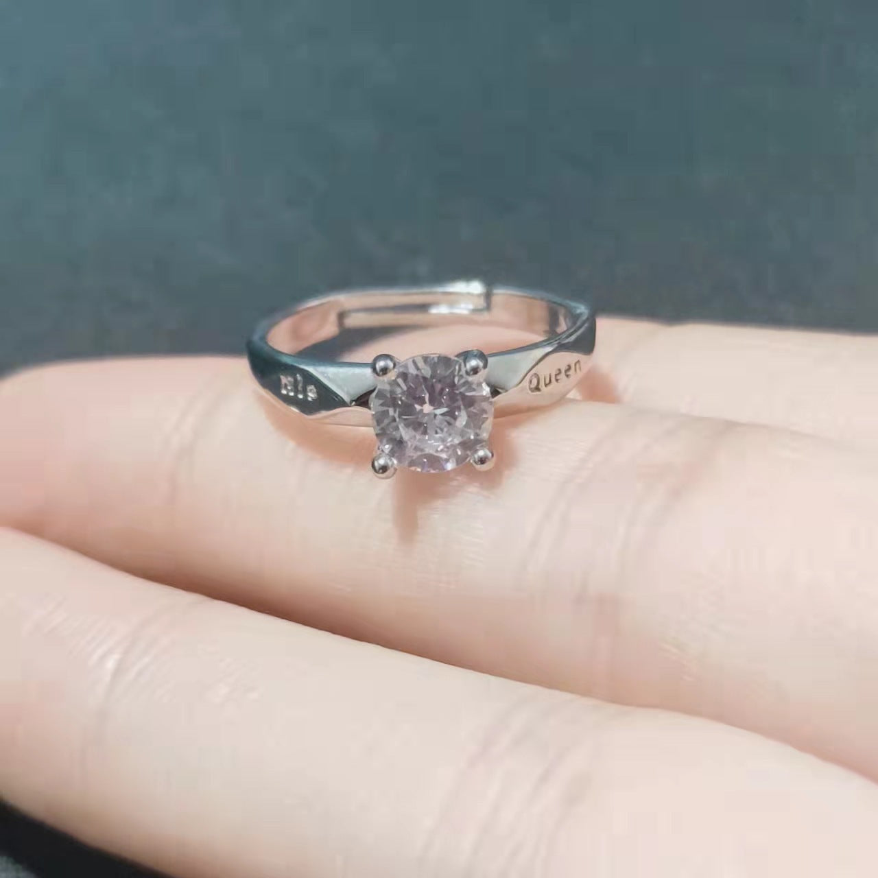 Pareja Anillos Boca abierta Chapado en oro blanco Hombres y mujeres