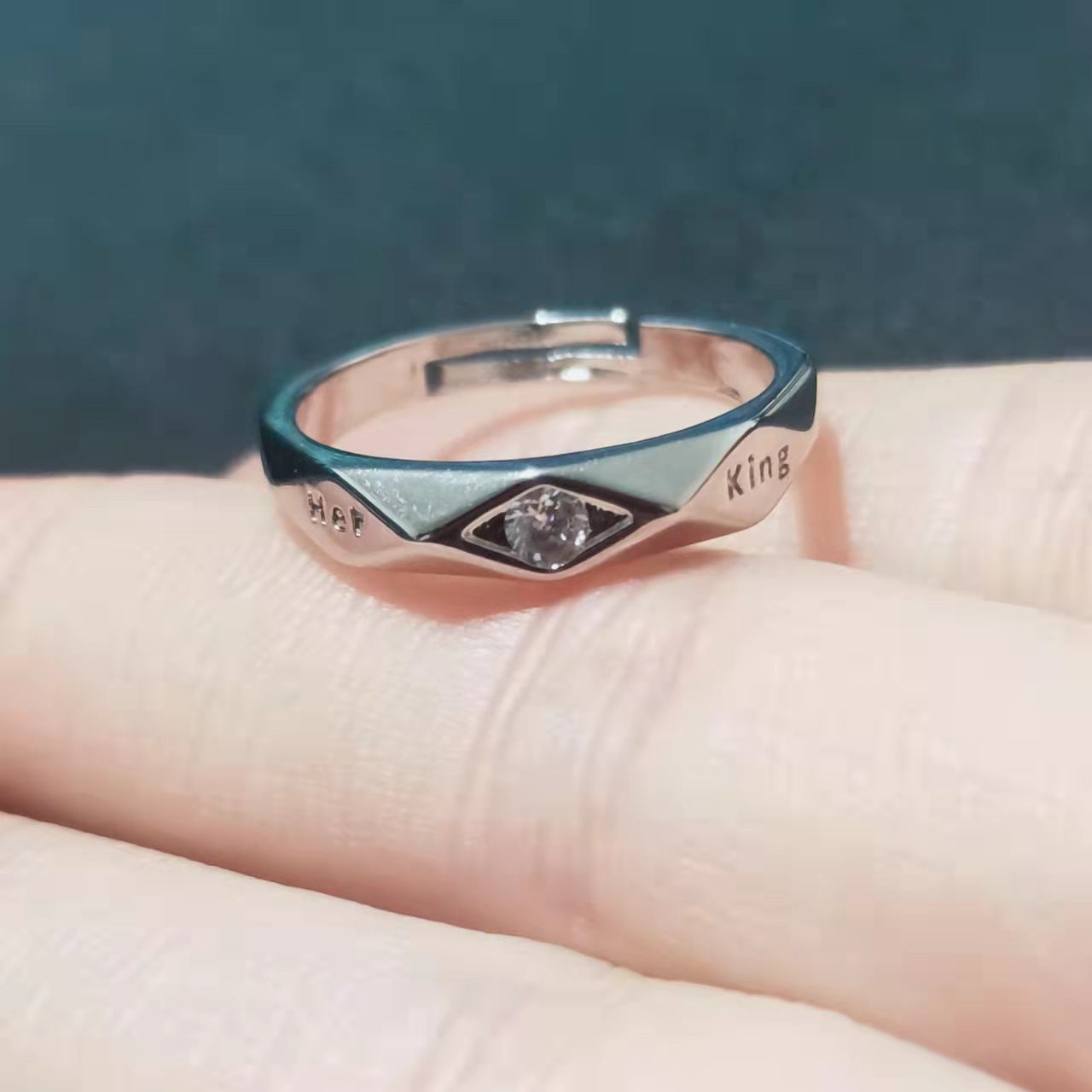 Pareja Anillos Boca abierta Chapado en oro blanco Hombres y mujeres