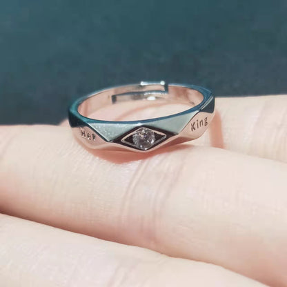 Pareja Anillos Boca abierta Chapado en oro blanco Hombres y mujeres