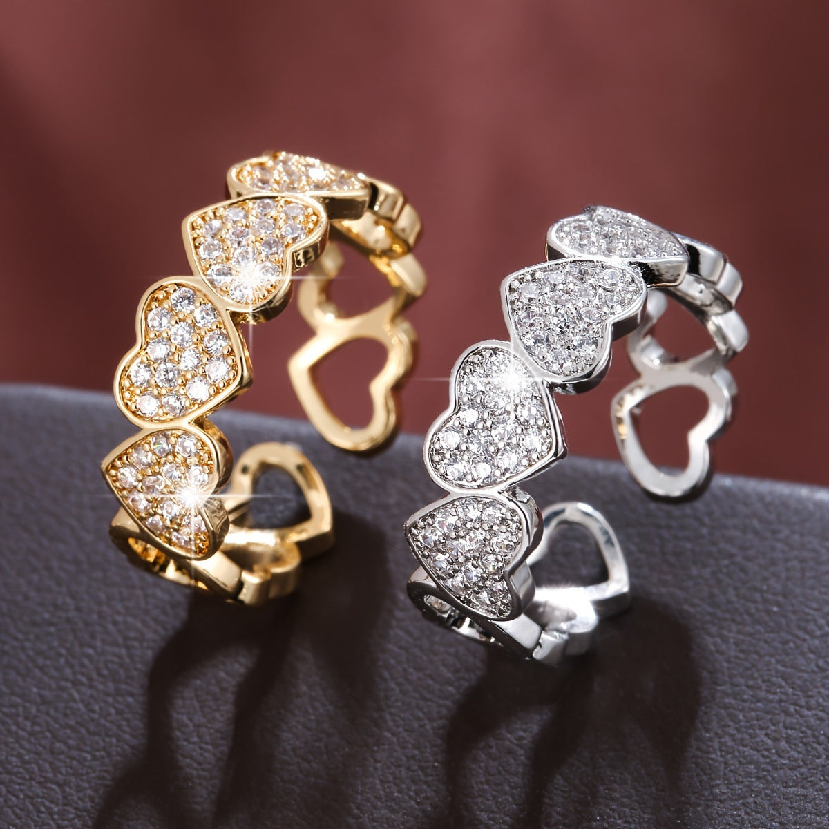 Anillo personalizado de apertura de parejas de dedo pequeño de amor de moda europea y americana