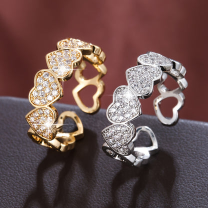 Anillo personalizado de apertura de parejas de dedo pequeño de amor de moda europea y americana