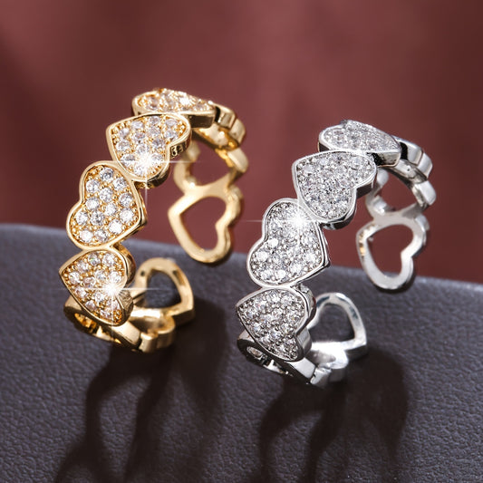 Anillo personalizado de apertura de parejas de dedo pequeño de amor de moda europea y americana